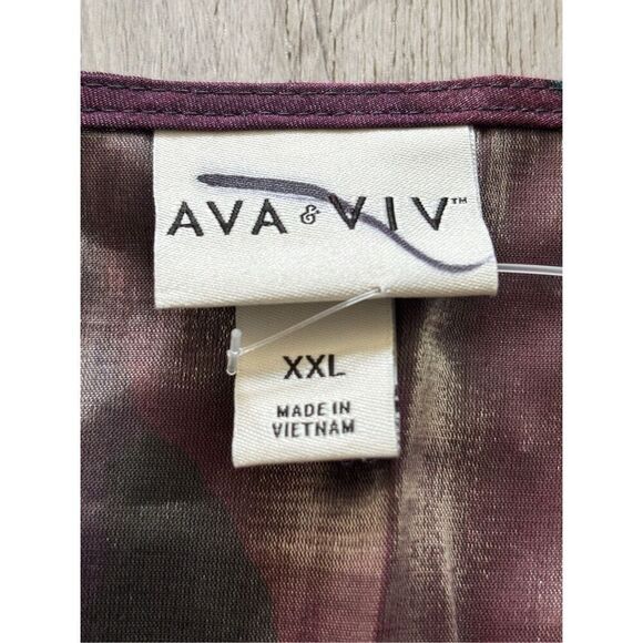 Ava & Viv shimmery large floral knee length dress size 2X - Picture 8 of 15